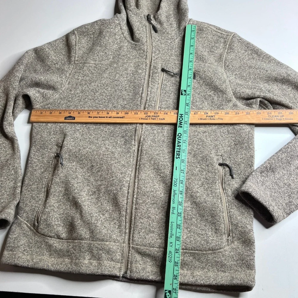 The North Face Gordon Lyons Full Zip Hoodie Mens Large Tan Heather Fleece Jacket